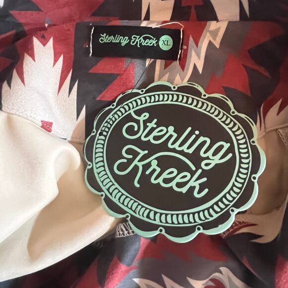 Sterling Kreek Western Rebel Jacket Womens XL Red Aztec Print Buffalo Buttons - Picture 7 of 11